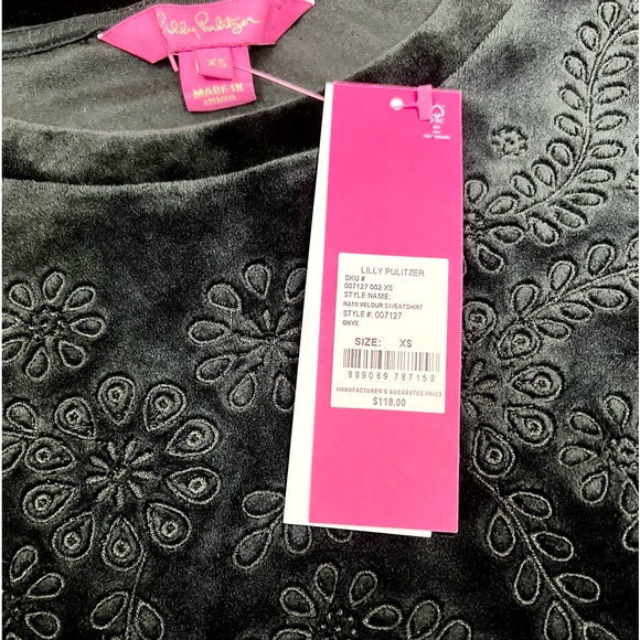 NWT Lilly Pulitzer Rami Velour Sweatshirt 🖤 - Picture 6 of 6